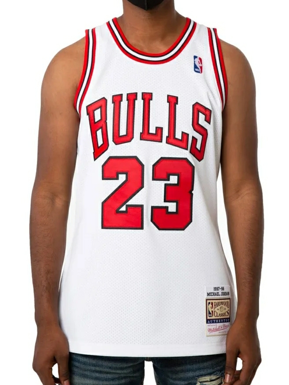 RARE SiZE BIG & TALL.3XL-4XL-5XLk Mitchell & Ness Bulls 2 Throwback Jersey